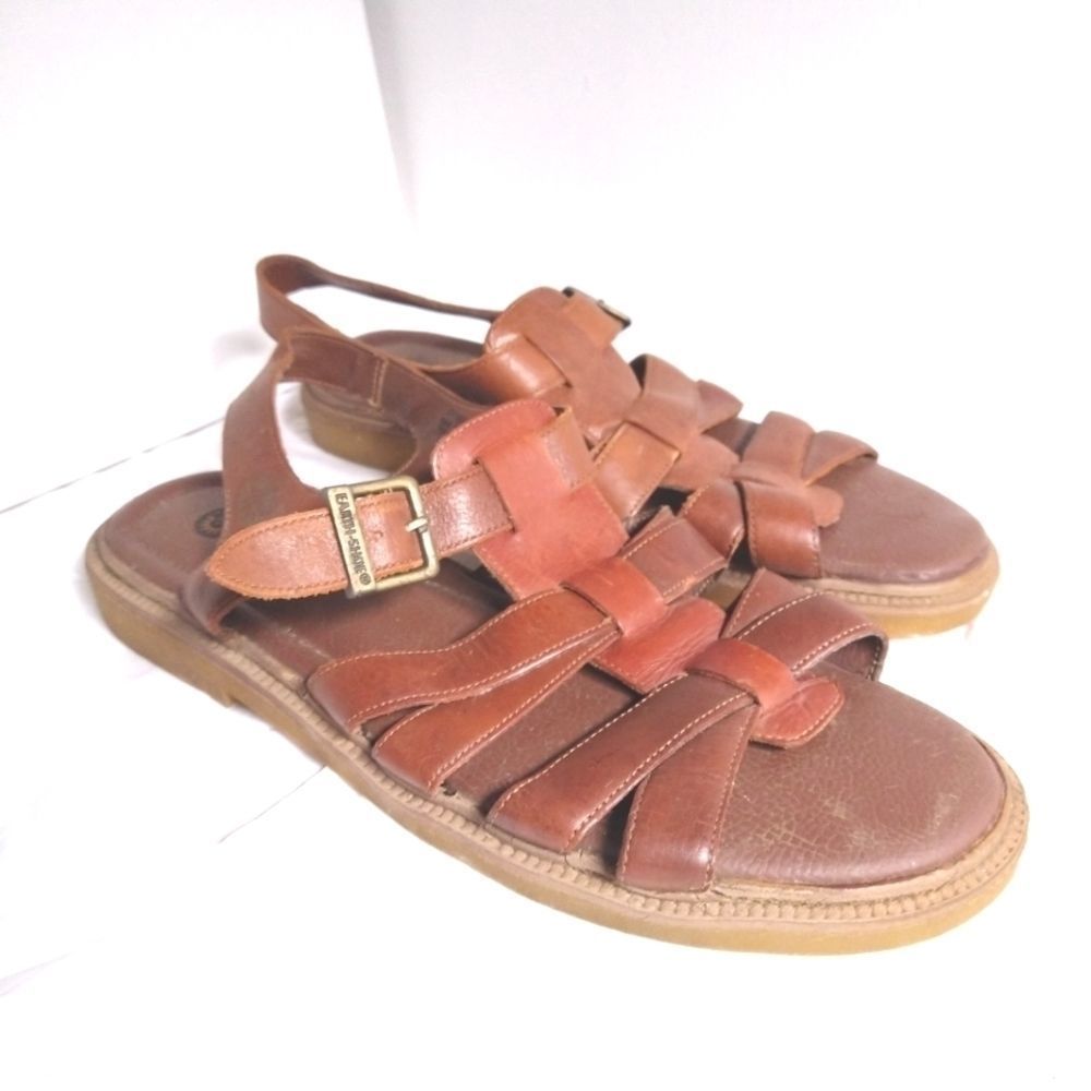 Earth Shoe Chic Leather Upper Womans Tan Sandle 10